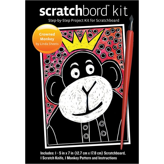 Scratchbord Project Kit: Crown Monkey