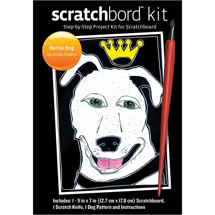 Scratchbord Project Kit: Bertie Dog