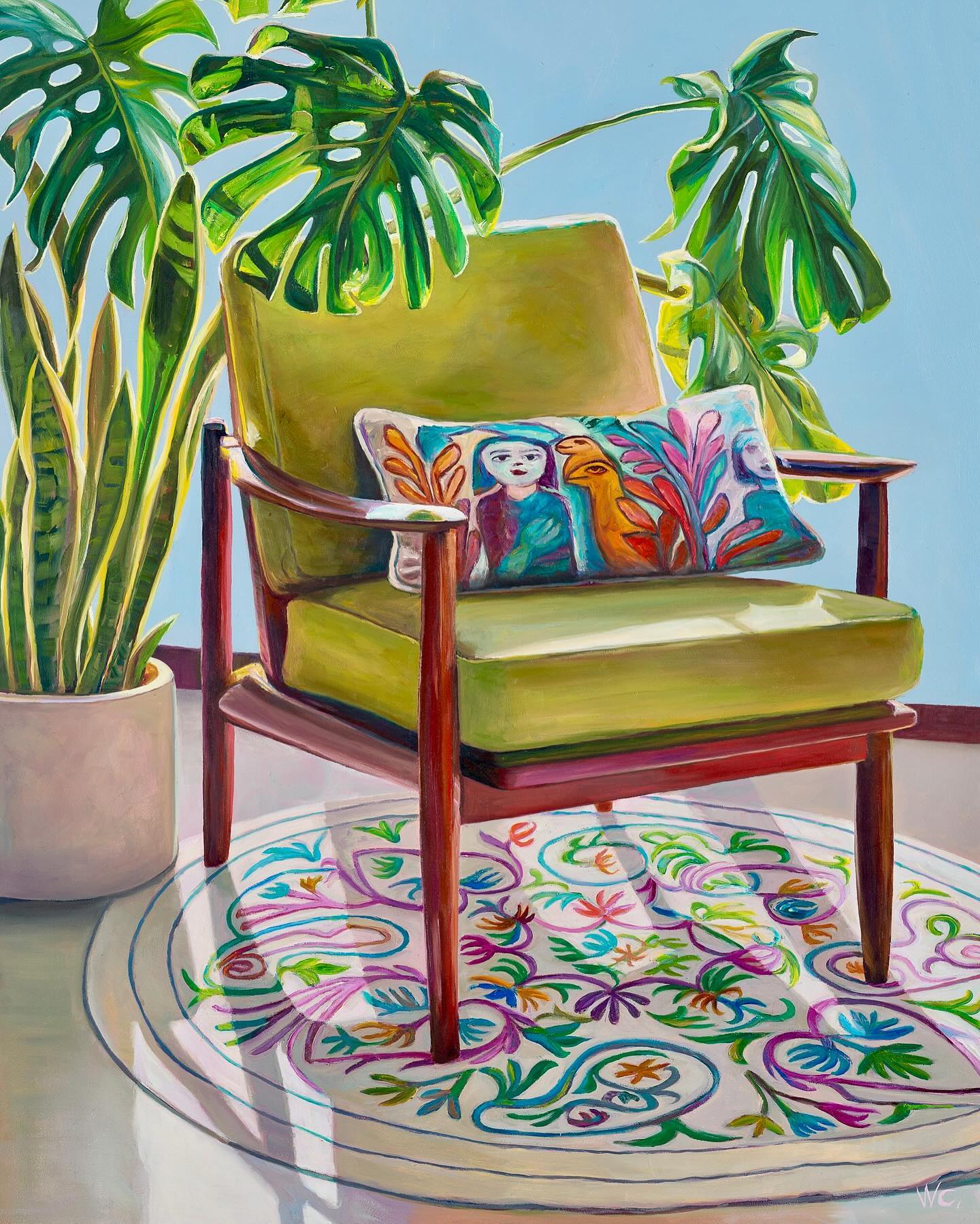 Mirka on Pickle Green Chair